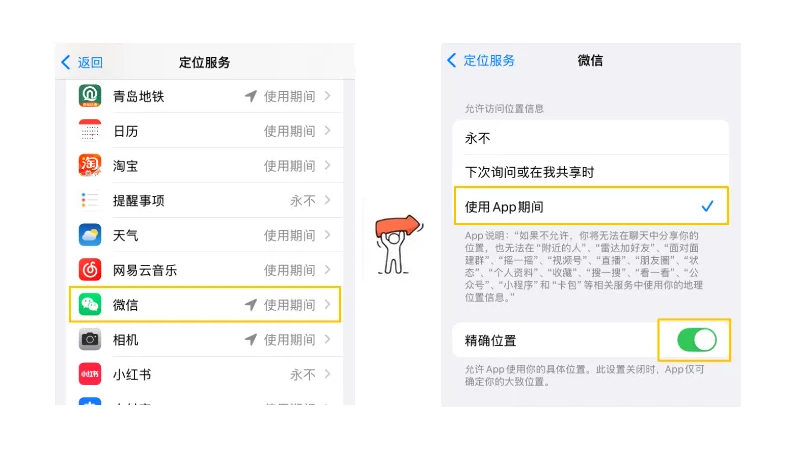 苹果手机精确位置授权