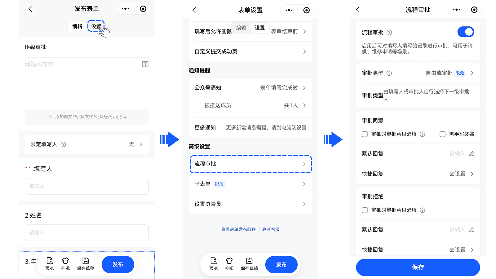 自由流审批流程